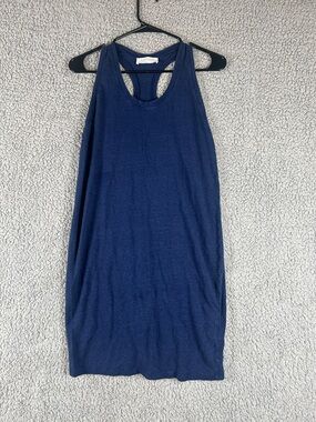 EVERLANE Sheath Sleeveless Racerback Linen Blue Dress Size S